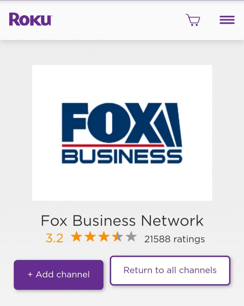 Add Fox Business Network on Roku