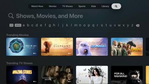 Search AT & T TV on Apple TV