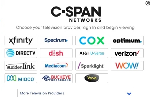 Choose TV provider- Chromecast C-Span