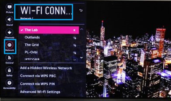  Network settings on LG Smart TV 