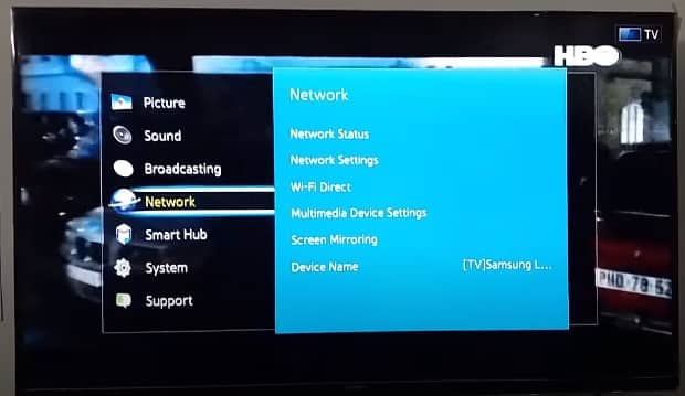 Check with Internet Connection  on Samsung Smart TV 
