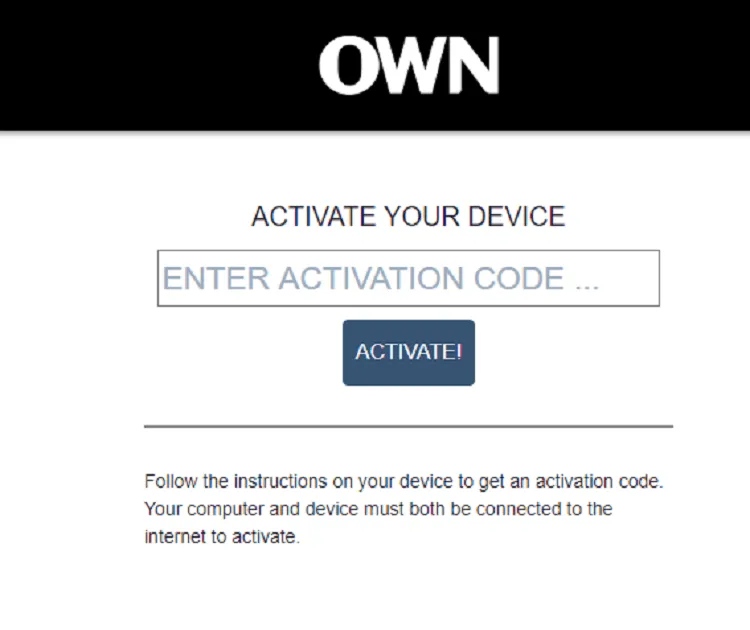 Activate OWN on Roku