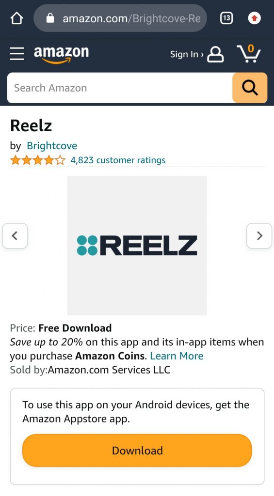 Download Reelz on Firestick