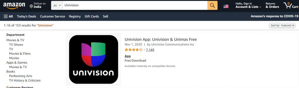 Download Univision on Fire TV