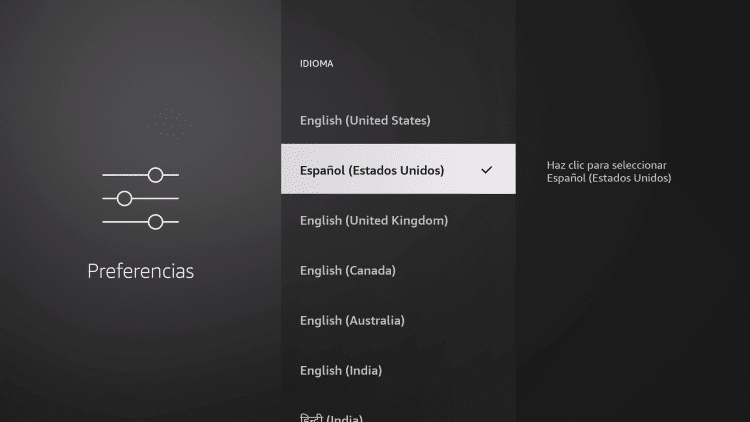 Language Preference in Firestick 