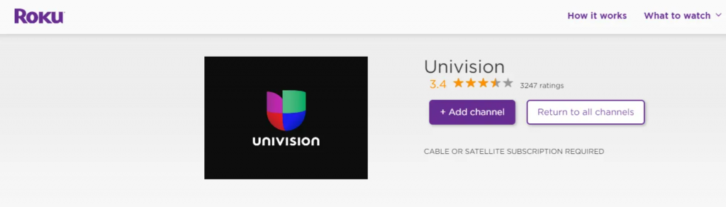 ADD Univision on Roku