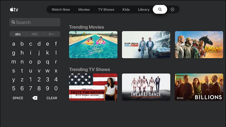 Search Fuse on Apple TV