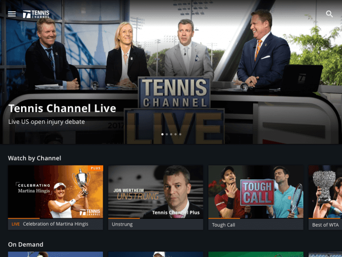 Tennis channel on Google TV