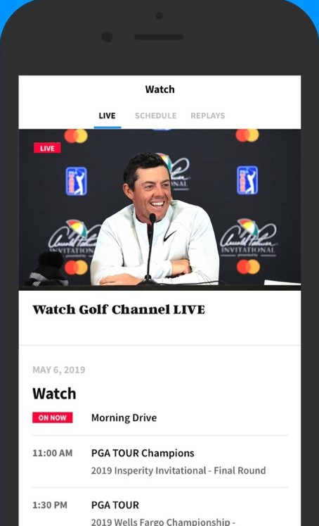 Select a show to stream the Golf Channel on your Apple TV.