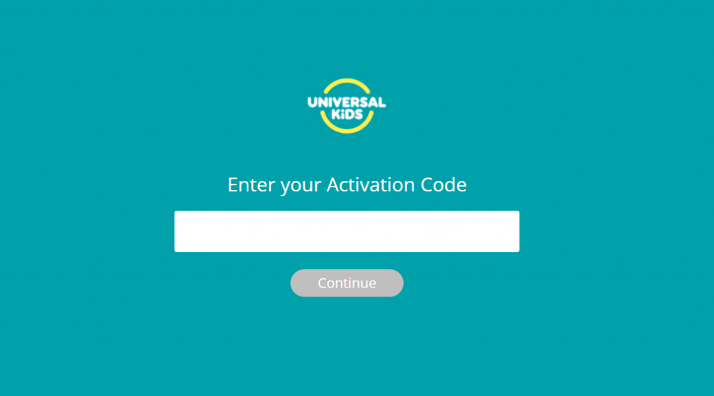 Enter the Activation Code to activate Universal Kids on your Apple TV.