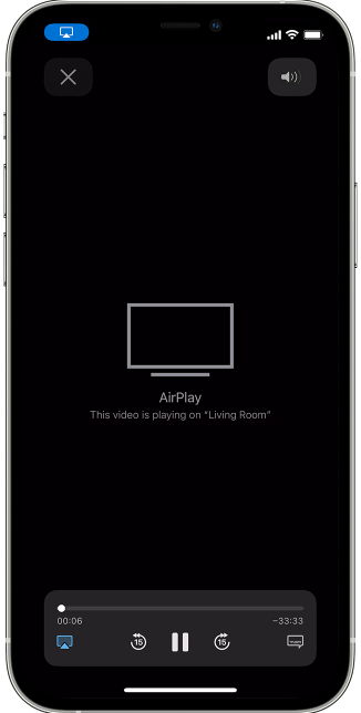 Tap on the Airplay option to watch UP on Apple TV.