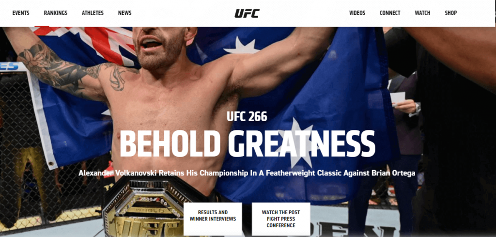 UFC official website
