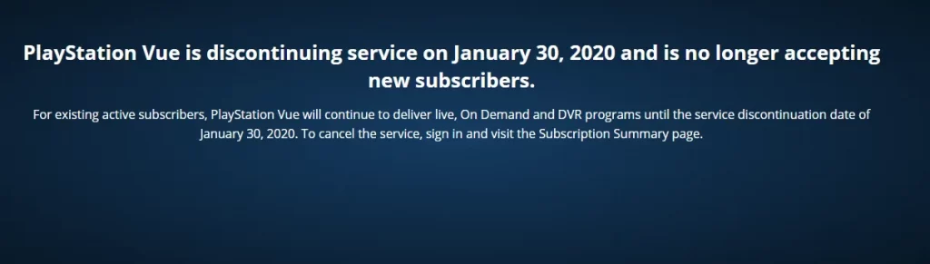 Sony Discontinues PlayStation Vue
