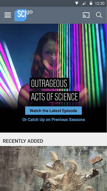 cast Science channel on Google TV