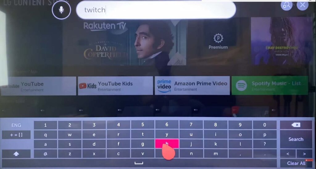 Search Twitch on LG Smart TV 
