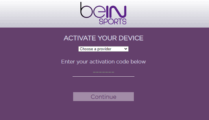 Enter the activate code and click Continue