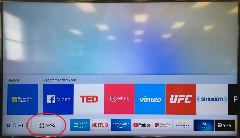 Samsung Smart TV apps search