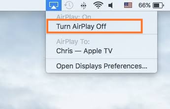 Click Turn Airplay off