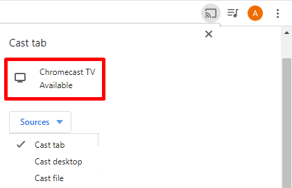 Cast atb ony option to Chromecast Acorn on Google TV