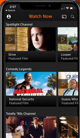 Crackle on Android TV- Tap Cast icon