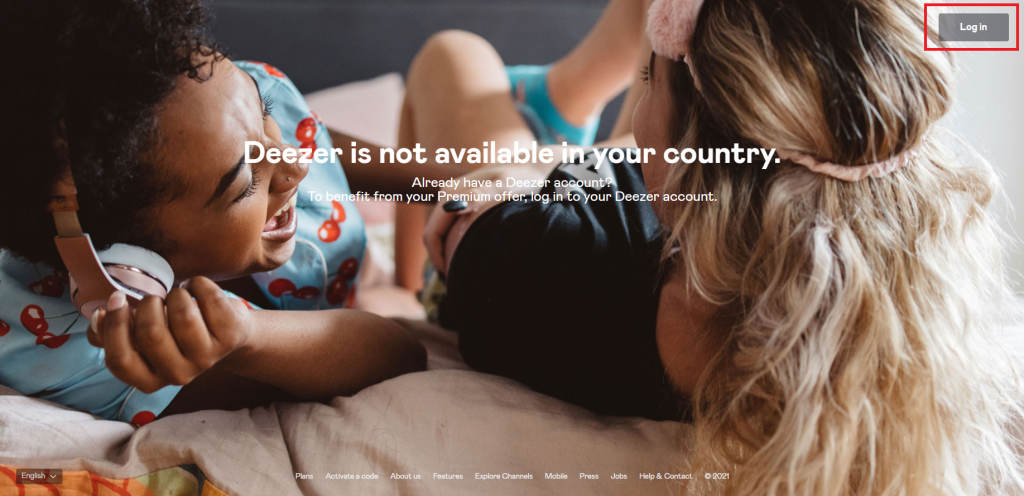 Deezer Website on Mac