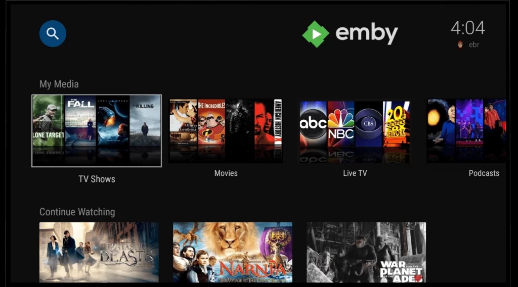 Watch Emby on Android TV