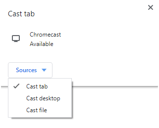 Select Cast tab to Chromecast Udemy