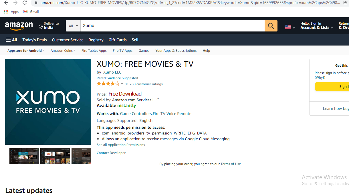 Download Xumo on Firestick