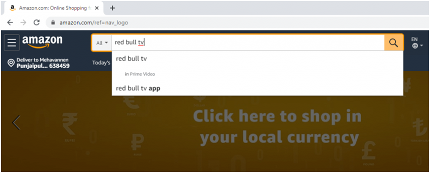 Search for REdbull app on Computer