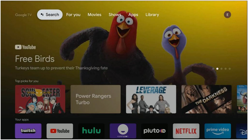 Search Icon on Android TV