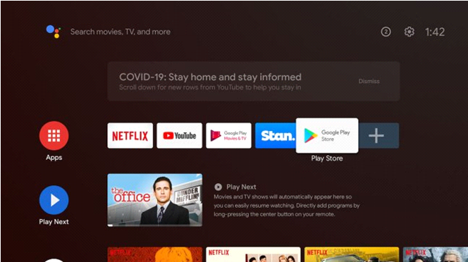 Search apps on Google TV