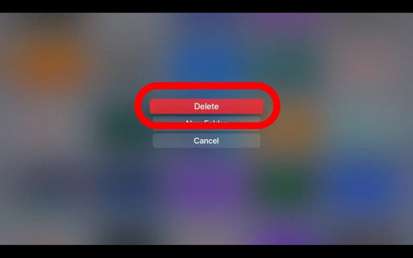 How to Delete Apps on Apple TV- Click Delete 
