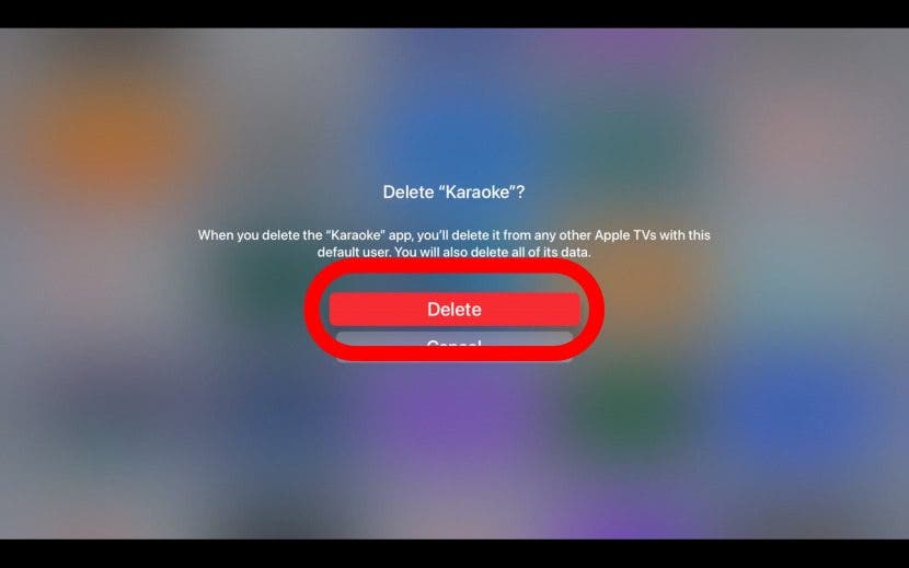 How to Delete Apps on Apple TV- Tap Delete