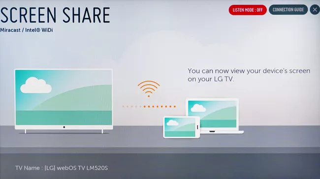 Click Screen Share on LG Smart TV