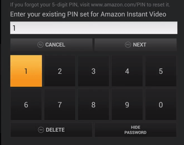 Enter existing PIN