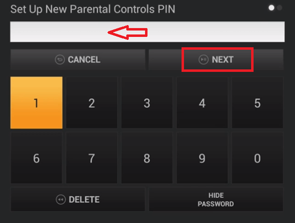 Click Next  - Parental Controls on Firestick