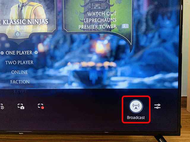Select Broadcast icon to stream Twitch on PS5