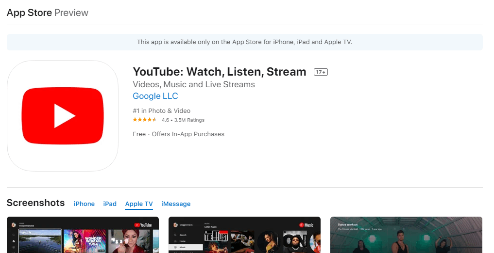 Install YouTube app  to stream Vevo videos