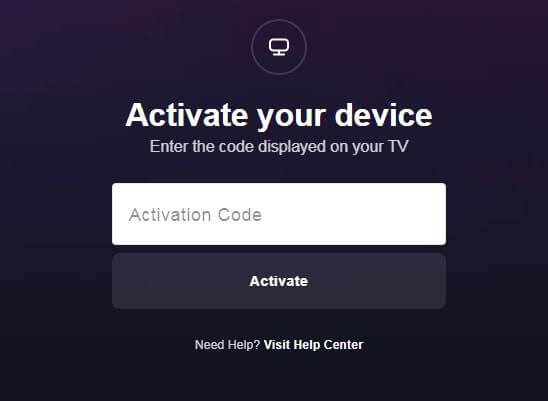 Enter the code to activate AXS TV app on Apple TV.