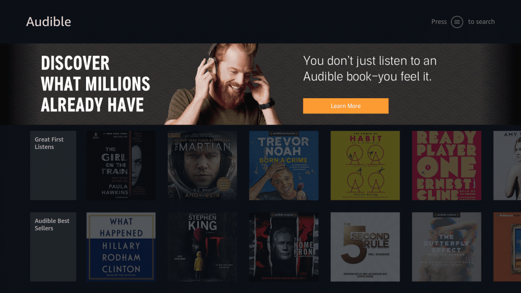 Listen to audible on Android TV