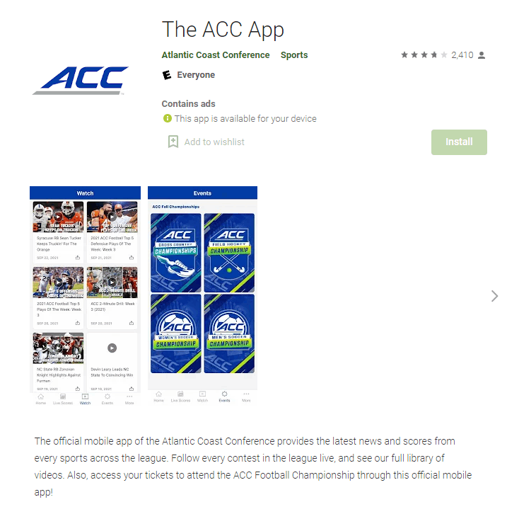Install ACC Network on your mobile.