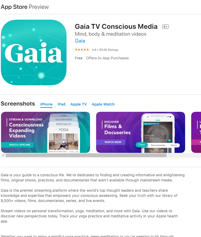 Install Gaia app from App Store