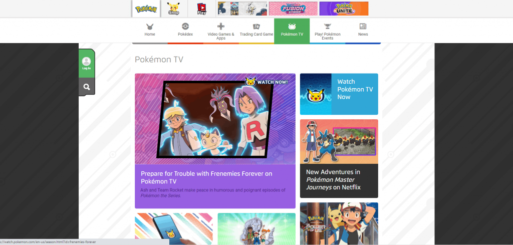 Go to Pokemon TV website