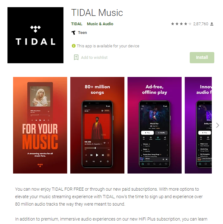 Install Tidal Music 