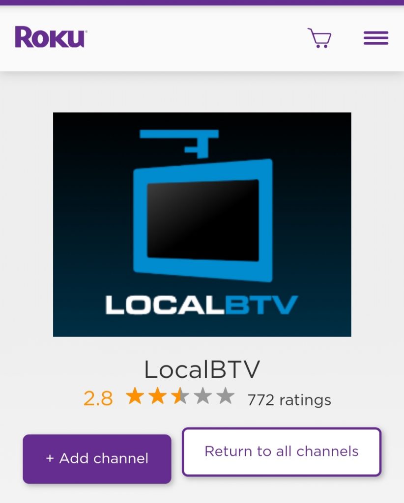 Add LocalBTV on Roku