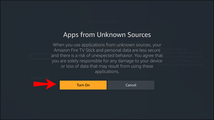 Turn on the Apps from Unknown Sources option..