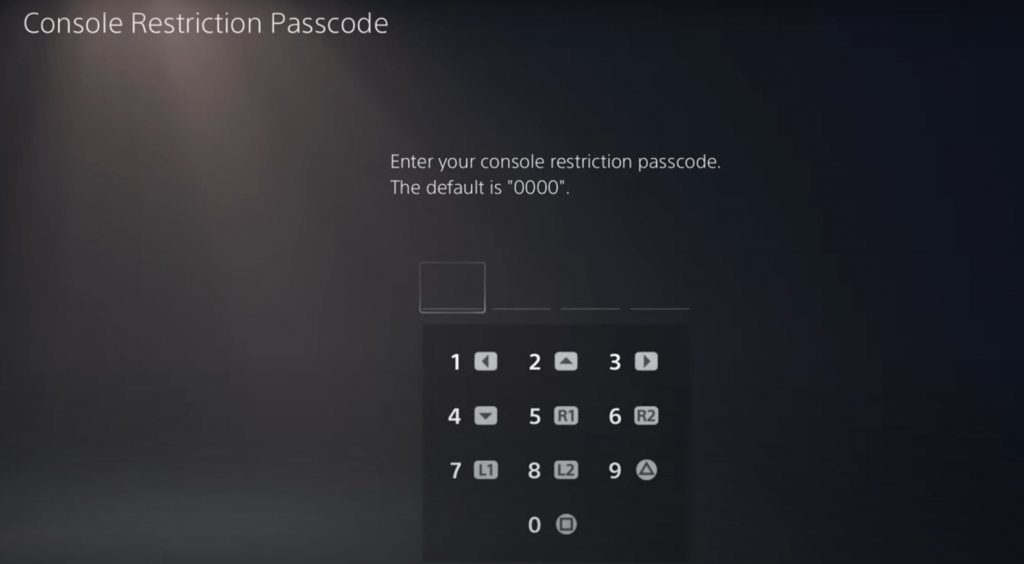 Enter the default passcode 0000