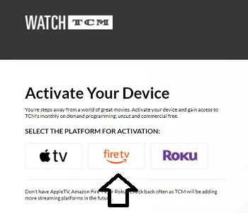 Click Apple TV option and activate TCM