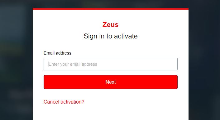 Activate The Zeus Network on Apple TV