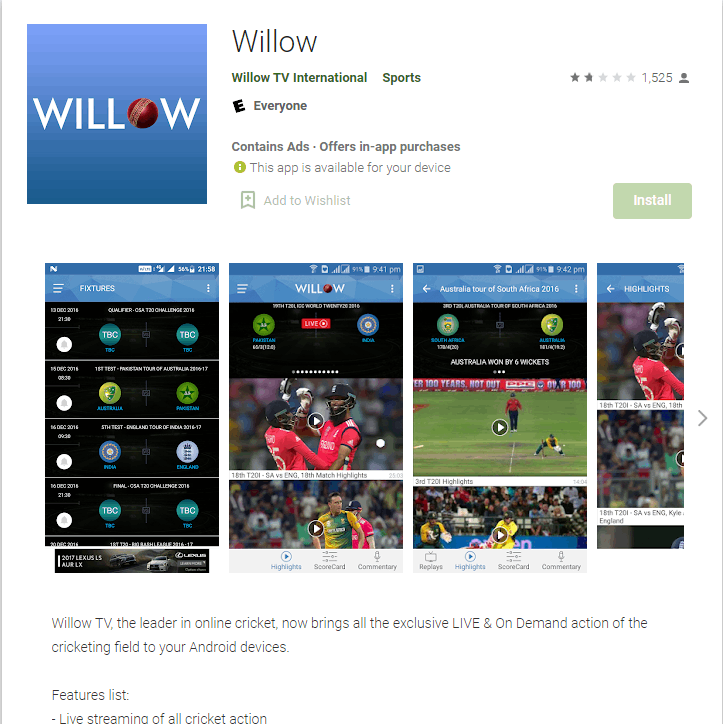 Install Willow TV